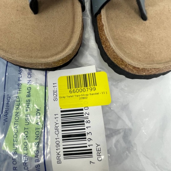 Seranoma Twist Two Strap Sandal in Gray Size 11 New Without Box - Picture 7 of 7